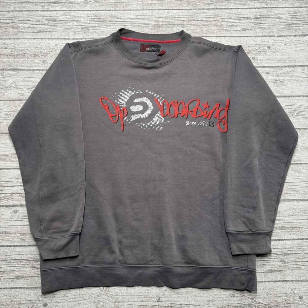 Vintage Ocean Pacific Sweatshirt Men's Large Gray Crewneck Oversized Skater Y2K